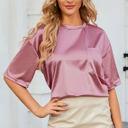 Small Pink Chest Pocket Loose Fit Tee Shirt